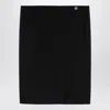 Givenchy Black Wool Skirt With Metal Button 4g In Black