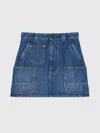 Givenchy Denim Skirt Featuring Belt Loops Pockets Stitching In Blue