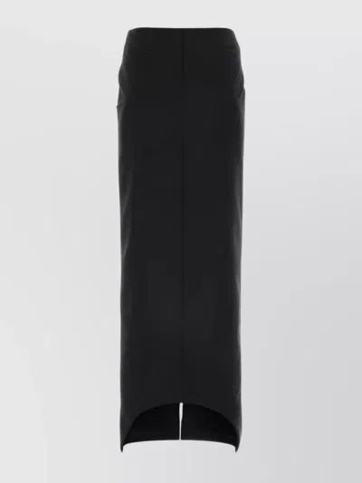 Givenchy Skirt Wool Blend Back Slit In Black