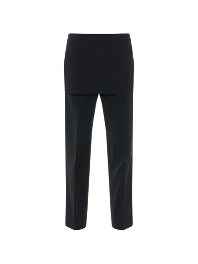Givenchy Skirt-detail Slim-fit Trousers In Black