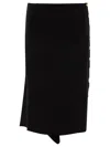 Givenchy Asymmetric Midi Skirt In Black