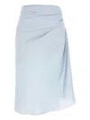 Givenchy Light Blue Draped Skirt In Monogram 72 Jacquard