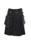 Givenchy Jupe Kilt En Laine Et Mohair In Black