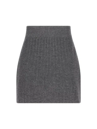 Givenchy Ribbed-knit Mini Skirt In Gray