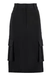 Givenchy Technical Fabric Mini Skirt With Dual Back Pockets In Black