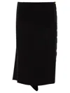 Givenchy Asymmetric Midi Skirt In Black