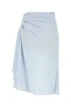 Givenchy Draped Silk Skirt Midi Length Subtle Pattern In Blue
