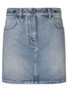 Givenchy Mini Skirt In Denim With Chain Details In Blue