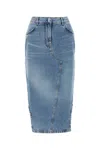 Givenchy Blue Asymmetric Denim Midi Skirt In Blue