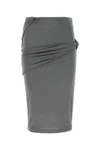 Givenchy Asymmetrical Draped Skirt With Elastic Waistband In Grey