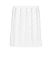 Givenchy A-line Skirt With Embroidered Perforated Pleated Design In White