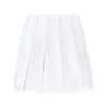 Givenchy Pleated Pointelle Knit Skirt With Ribbed Waistband In White