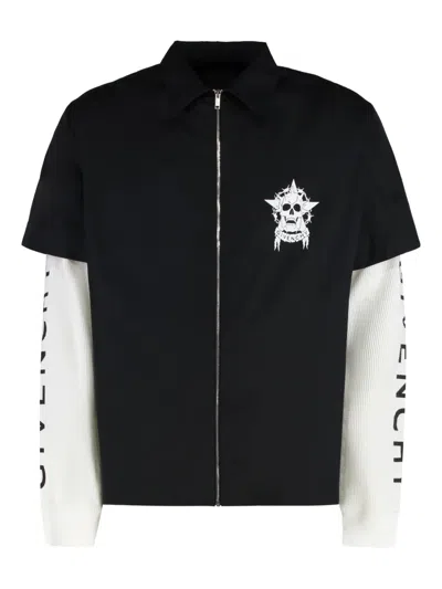 GIVENCHY SKULL-PRINT ZIP-UP OVERSHIRT