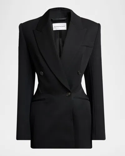 Givenchy Slash Cutout Double-breasted Blazer Jacket In Black
