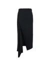 Givenchy Slashed Asymmetric Midi Skirt In Black