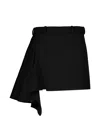 Givenchy Slashed Asymmetric Ruffled Mini Skirt In Black