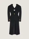 Givenchy Slashed Coat In Wool In Black