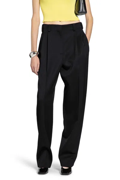 GIVENCHY SLASHED DOUBLE PLEAT PANTS IN WOOL
