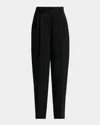 Givenchy Slashed Double-pleated Tapered-leg Trousers In Black