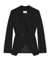 Givenchy Slashed Double-breasted Jacket In Wool And Mohair In Black
