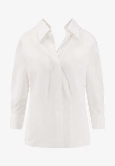 GIVENCHY SLASHED LONG-SLEEVED POPLIN SHIRT