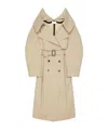 Givenchy Slashed Long Trench In Cotton In Neutral