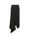 Givenchy Wool Asymmetric Maxi Skirt In Black