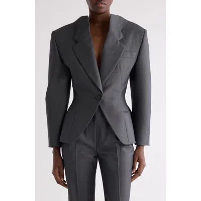 Givenchy Slashed Stretch Wool Blend Jacket In Black
