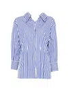 Givenchy Slashed Striped Poplin Shirt In Blue