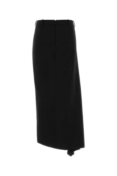 Givenchy Slashed Wool Skirt In Black