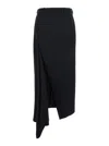 Givenchy Slashed Asymmetric Midi Skirt In Black