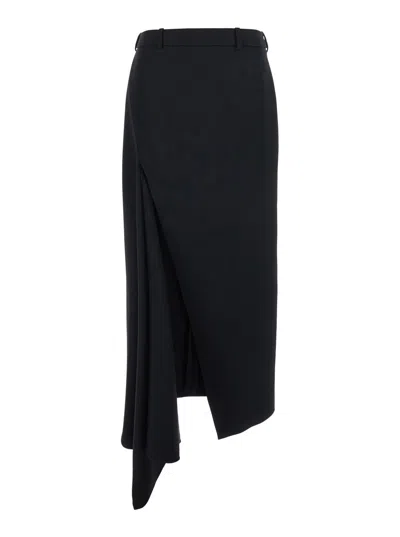 Givenchy Slashed Wool Skirt In Black