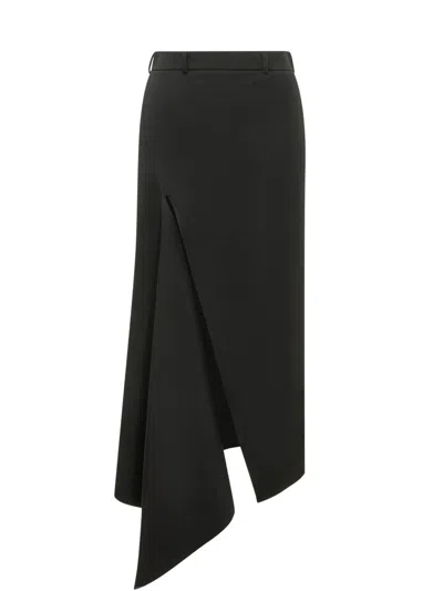 Givenchy Asymmetric-hem Wrap-style Skirt In Black
