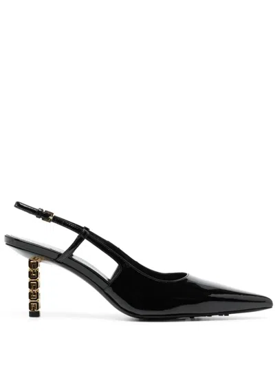Givenchy Sleek And Sophisticated Patent Leather Slingback Pumps In Black