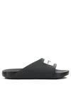 Givenchy Black Polyurethane Sandals Label Slide In Black