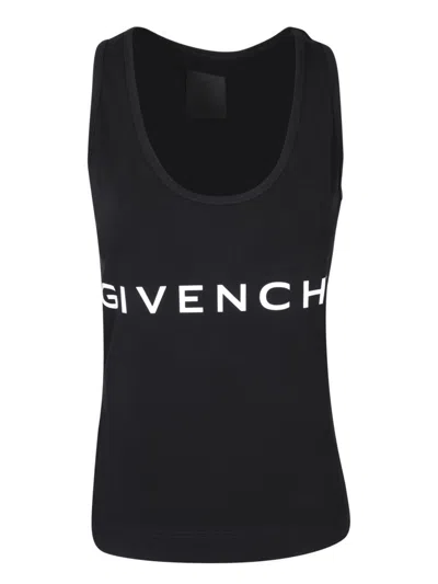 GIVENCHY GIVENCHY COTTON BLEND TANK TOP WITH SIGNATURE LOGO DETAIL