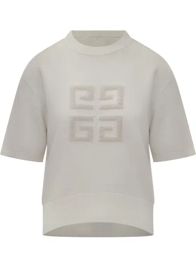 Givenchy Sleeve Cut Sweater In Whitebeige