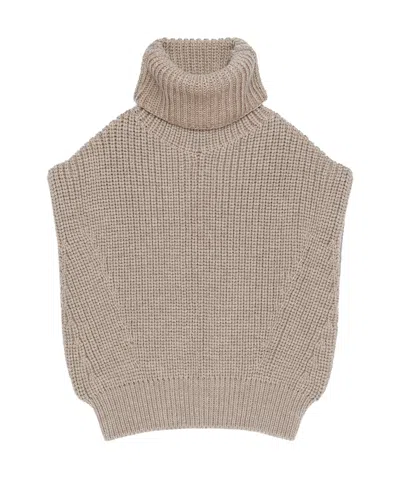 Givenchy Sleeve Wool Turtleneck In Light Brown