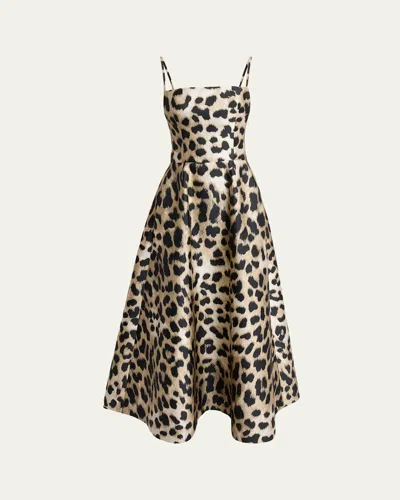 Givenchy Sleeveless Animal-print Gown In Sand