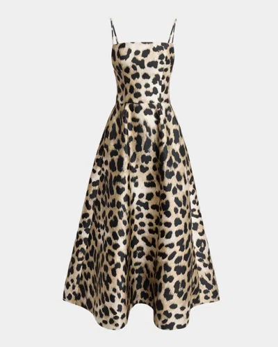 Givenchy Sleeveless Animal-print Gown In Sand