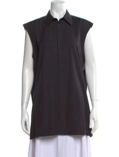 Pre-owned Givenchy Sleeveless Button-up Top In Black