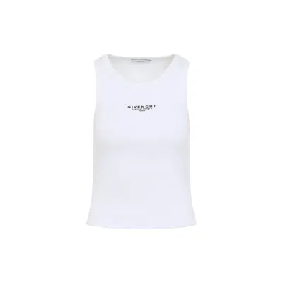 GIVENCHY GIVENCHY SLEEVELESS COTTON BLEND TOP WITH LOGO