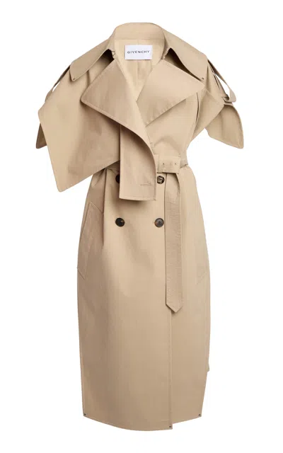 Givenchy Sleeveless Cotton Trench Coat In Neutral
