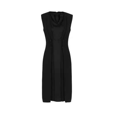 Pre-owned Givenchy Sleeveless Double-breasted Midi Coat Dress 'black' | Women's Size 36