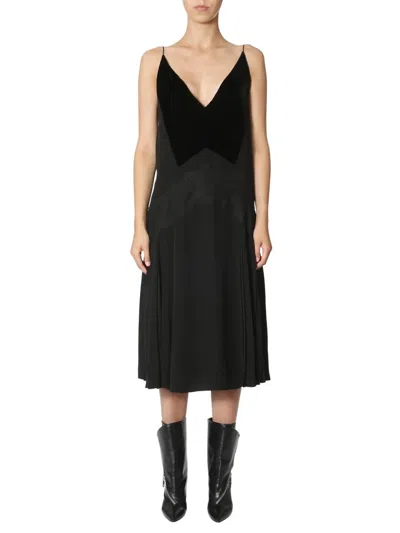 Givenchy Sleeveless Dress With Velvet Neck In Multi