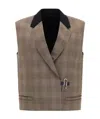 Givenchy Sleeveless Lapel Vest In Gray