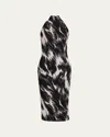 Givenchy Halterneck Dress In Animal Jacquard Viscose In Multi