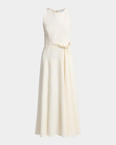Givenchy Sleeveless Ruched Waist Fluid Dress In White