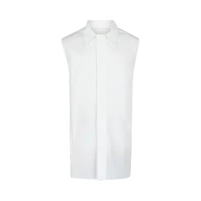 Pre-owned Givenchy Sleeveless Shirt In Cotton 'white' | Men's Size 39