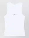 Givenchy White Sleeveless Top With Logo Lettering On The Front In Cotton Stretch Woman In White